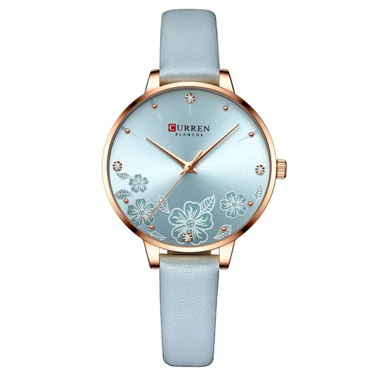 montre femme cadran bleu ciel