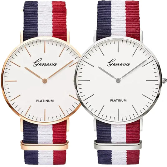 Montre femme drapeau français France couleur argent et couleur or rose