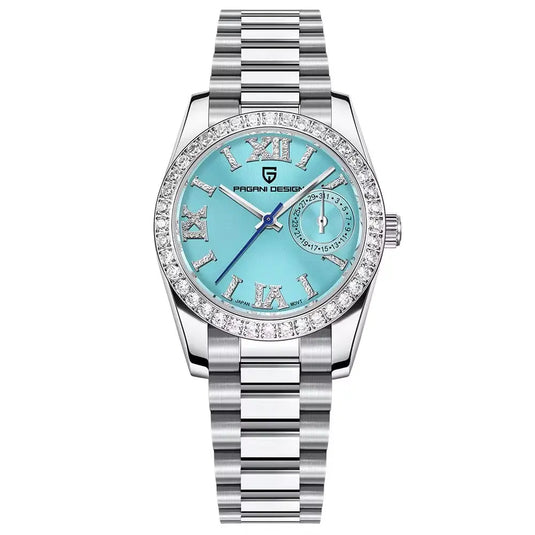 Montre strass femme cadran bleu ciel