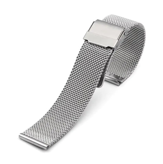 Bracelet montre maille milanaise argent