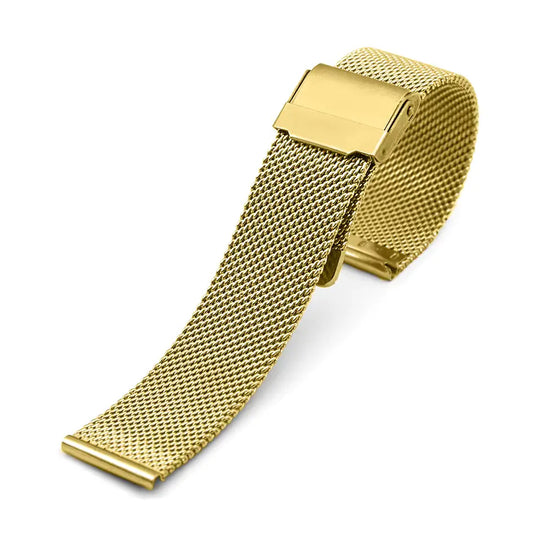 Bracelet montre maille milanaise or