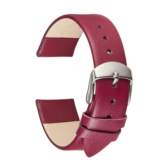 Bracelet montre cuir bordeaux