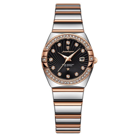 Montre Femme Bicolore cadran Noir