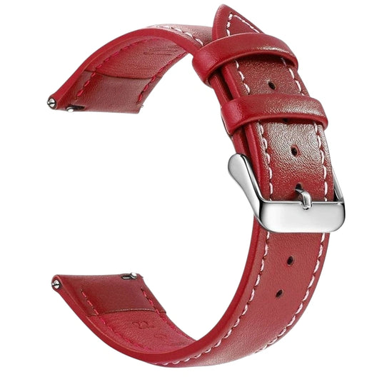 bracelet montre cuir à dégagement rapide rouge