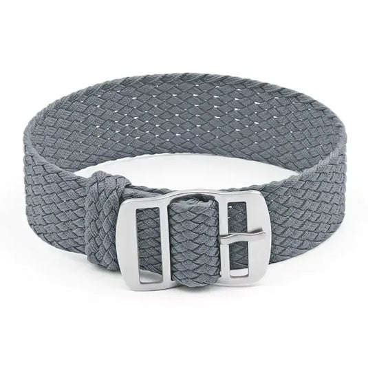 bracelet montre nylon tressé gris tissu perlon