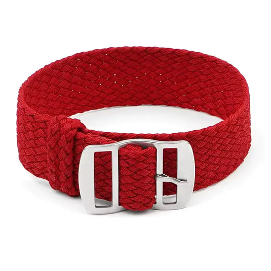bracelet montre nylon tressé rouge tissu perlon