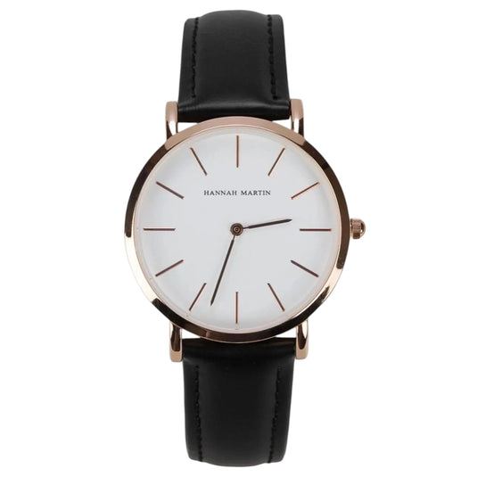 montre femme bracelet cuir noir