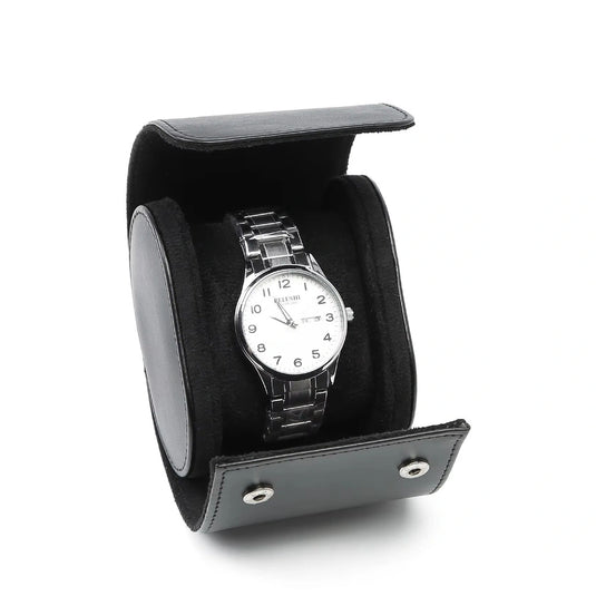 Étui pour 1 montre en cuir noir