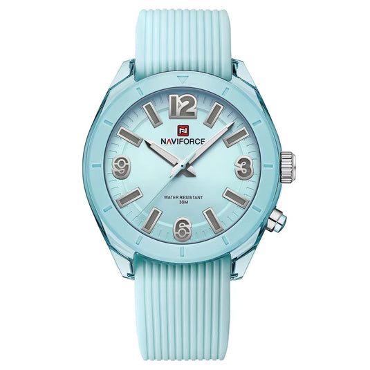montre femme bracelet silicone bleu ciel