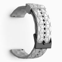 Bracelet montre silicone relief hexagonal blanc