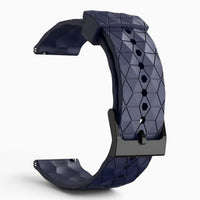 Bracelet montre silicone relief hexagonal bleu marine