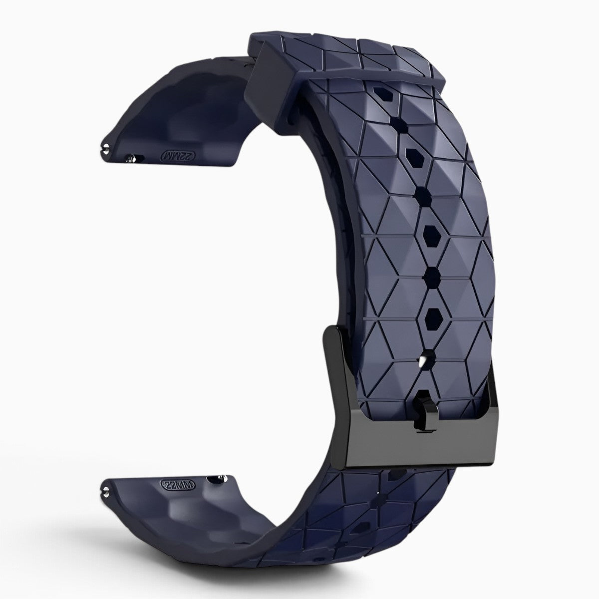 Bracelet montre silicone relief hexagonal bleu marine