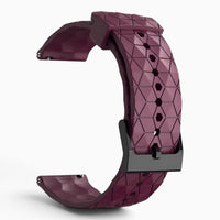 Bracelet montre silicone relief hexagonal bordeaux