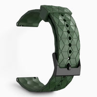 Bracelet montre silicone relief hexagonal kaki