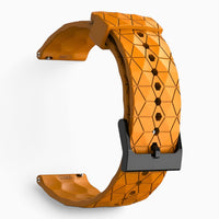 Bracelet montre silicone relief hexagonal orange