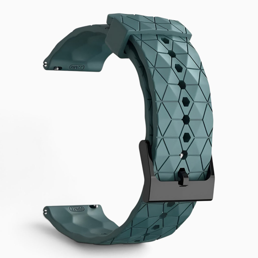 Bracelet montre silicone relief hexagonal vert ardoise