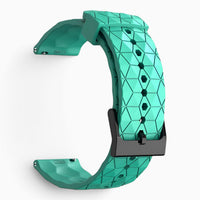 Bracelet montre silicone relief hexagonal vert menthe
