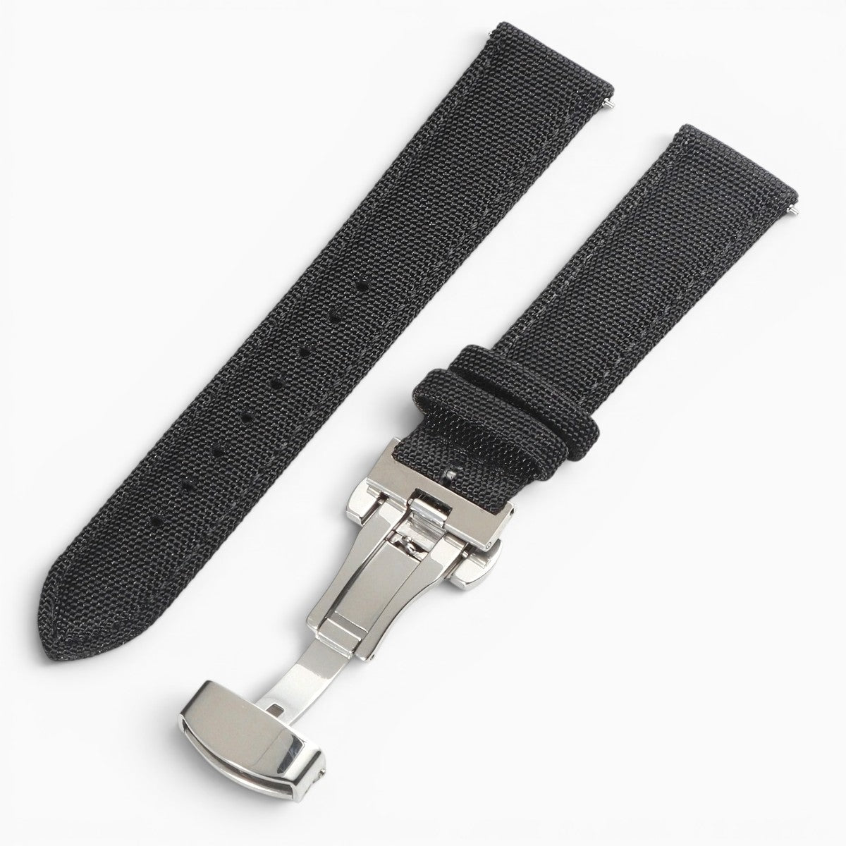 Bracelet montre toile de voile avec fermoir papillon noir