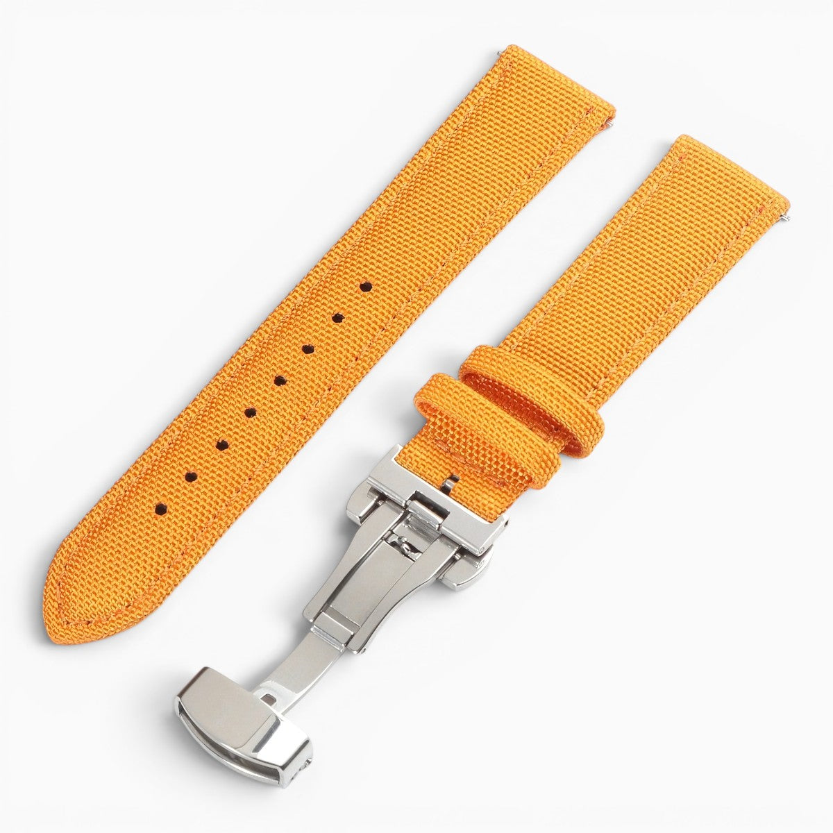 Bracelet montre toile de voile avec fermoir papillon orange