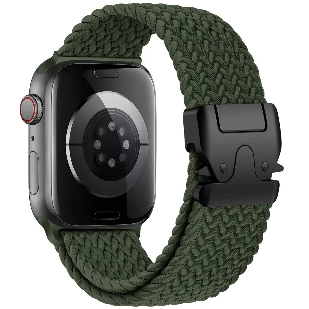 Bracelet tressé Apple Watch kaki