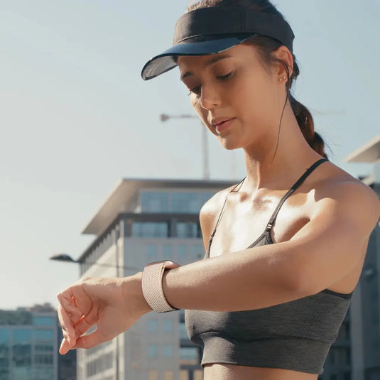 Bracelet tressé Apple Watch photo porté