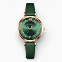 montre femme cadran vert bracelet cuir vert
