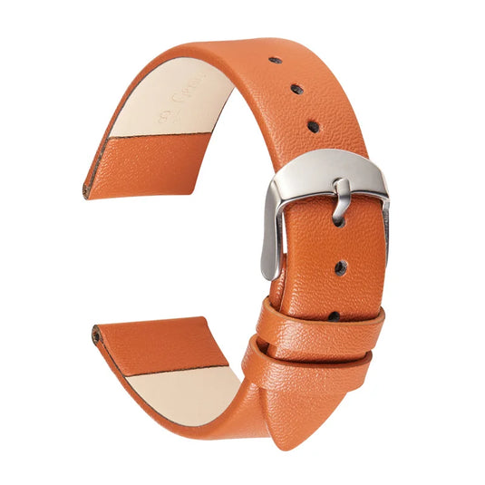 Bracelet montre cuir orange