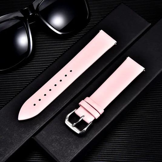 Bracelet montre en cuir lisse