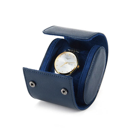 Étui montre cuir bleu pour 1 montre