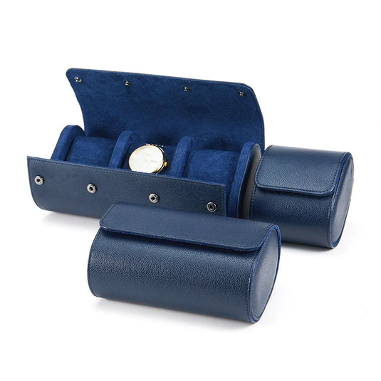 Étui montre cuir bleu