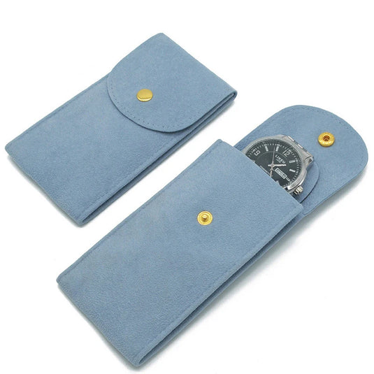 Pochette montre voyage bleu clair