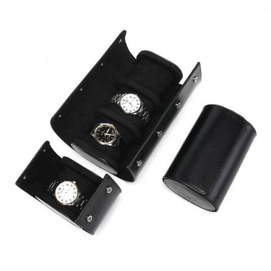Étui montre cuir noir