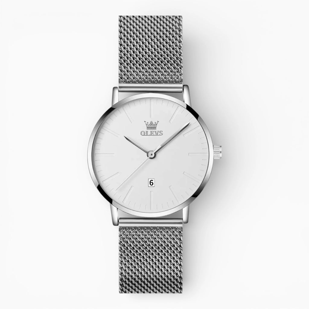 Montre Femme Bracelet Milanais Argent • AURA