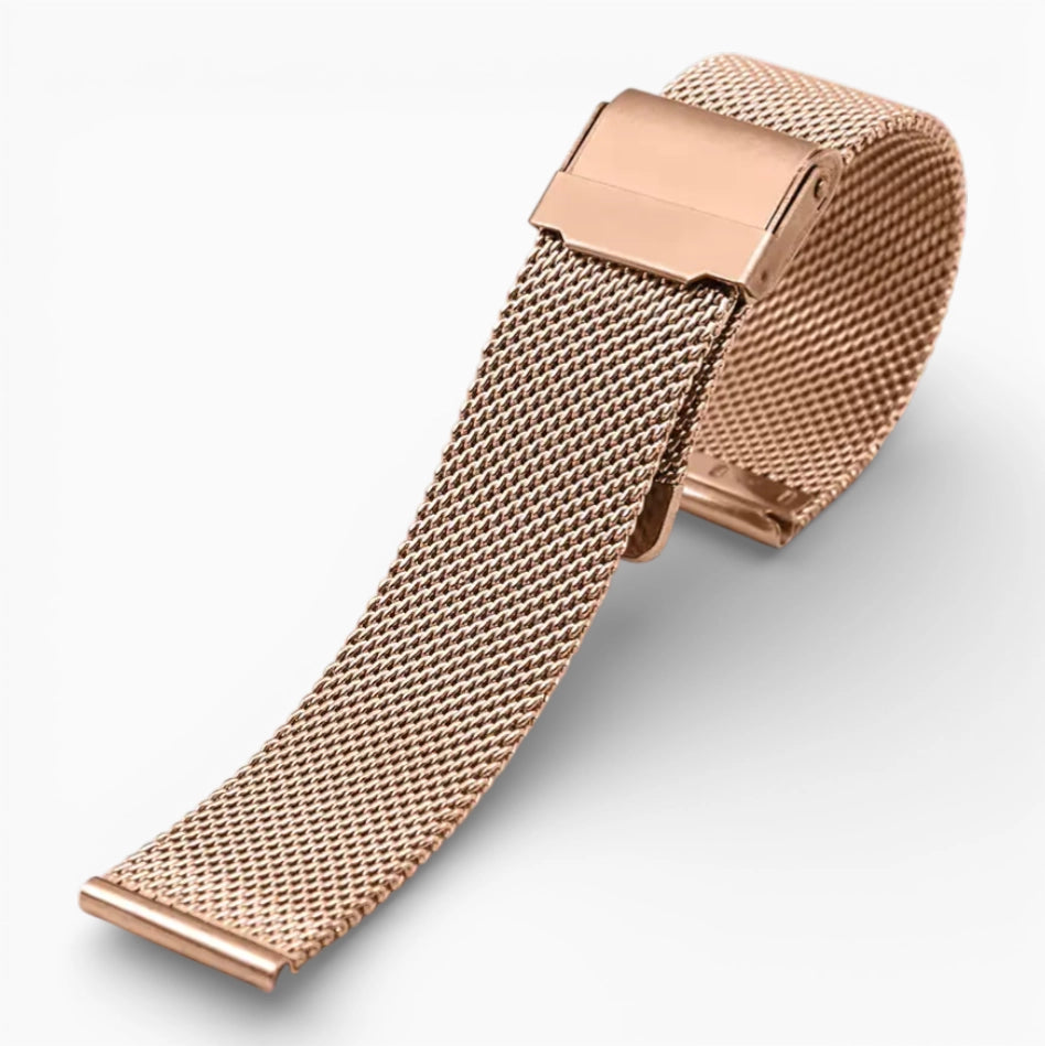 bracelet montre maille milanaise or rose