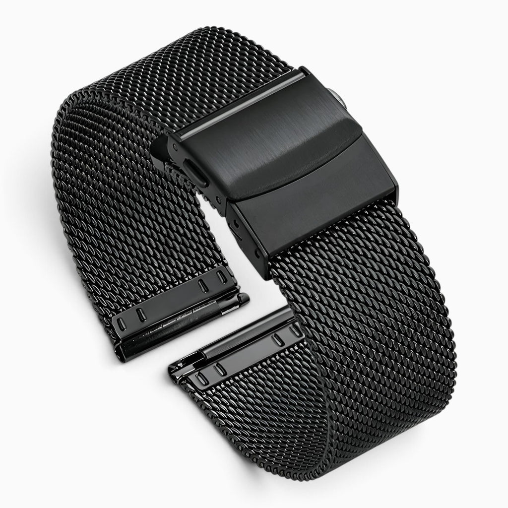 Bracelet Milanais Boucle Déployante noir