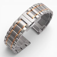 bracelet montre acier bicolore argent et or rose