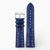 bracelet montre crocodile bleu marine