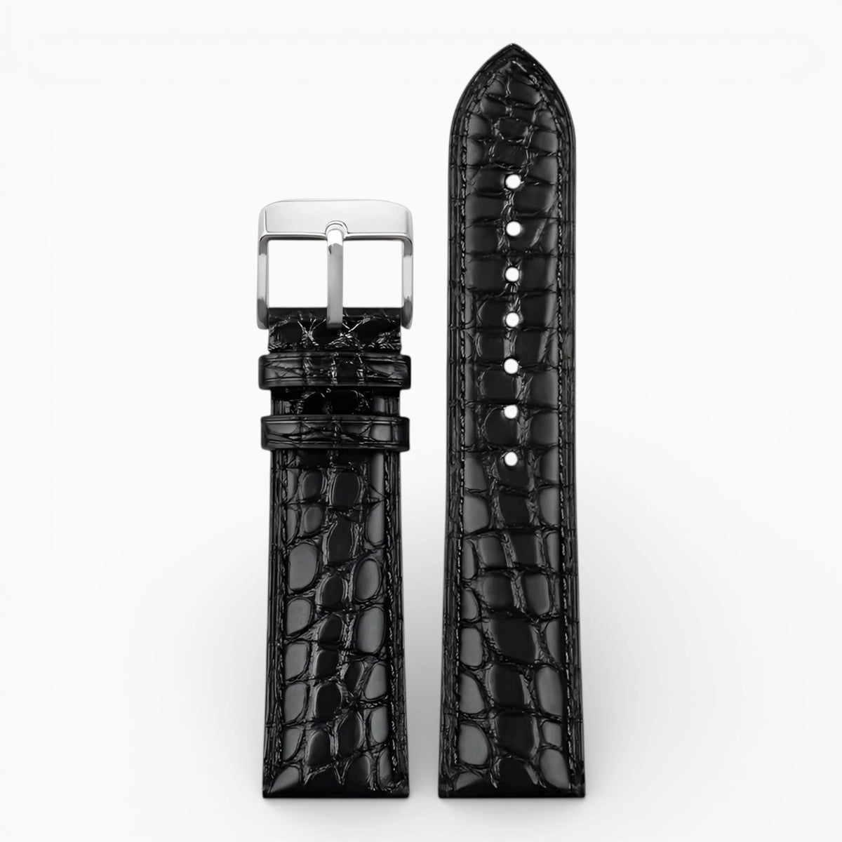 bracelet montre crocodile noir