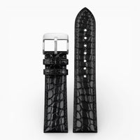 bracelet montre crocodile noir