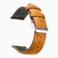 bracelet montre cuir artisanal marron clair