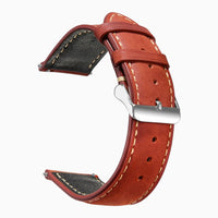 bracelet montre cuir artisanal rouge
