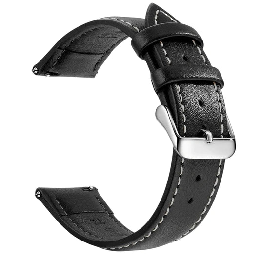 bracelet montre cuir à dégagement rapide noir