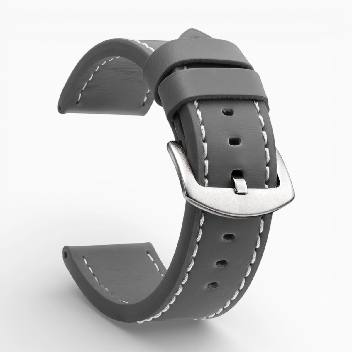bracelet montre cuir épais gris