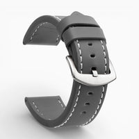 bracelet montre cuir épais gris