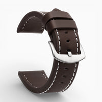 bracelet montre cuir épais marron