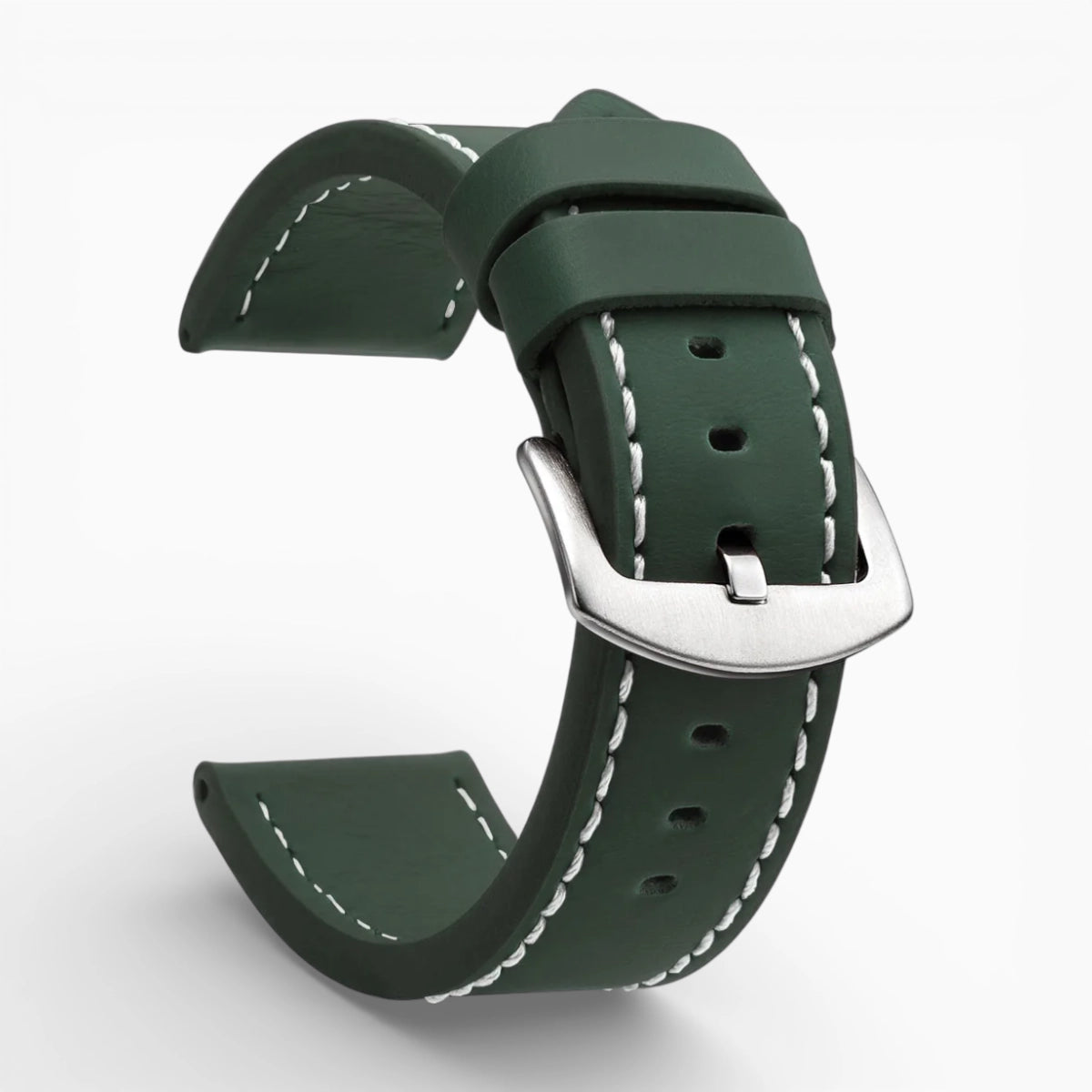 bracelet montre cuir épais vert