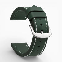 bracelet montre cuir épais vert