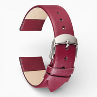 bracelet montre cuir fin bordeaux