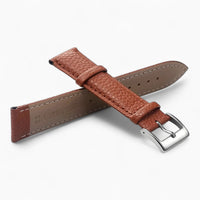 bracelet montre cuir grainé marron clair