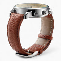 bracelet montre cuir grainé marron clair